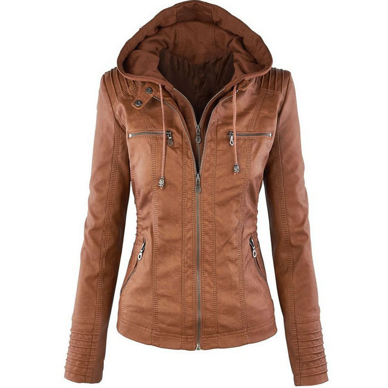 Ladies PU Leather Jacket - Fashion Design Store