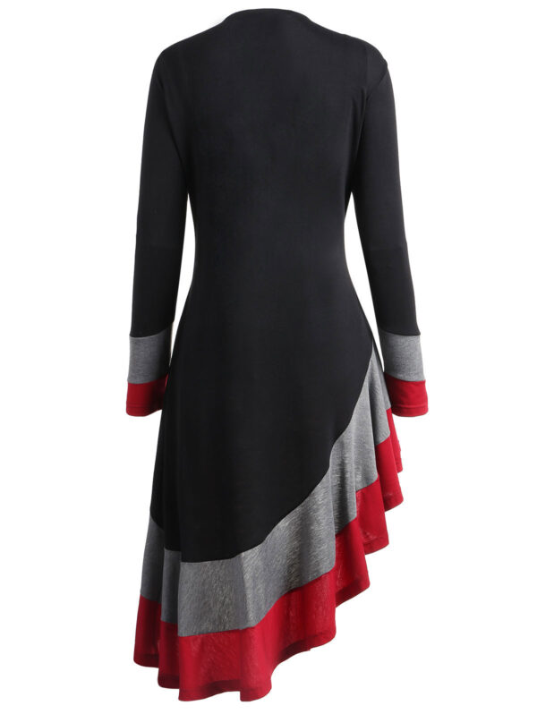 Plus Size  Asymmetric  Long Sleeve Dress - Image 3