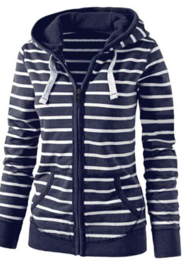 Striped Women Hoodies Sweatshirts Plus Size