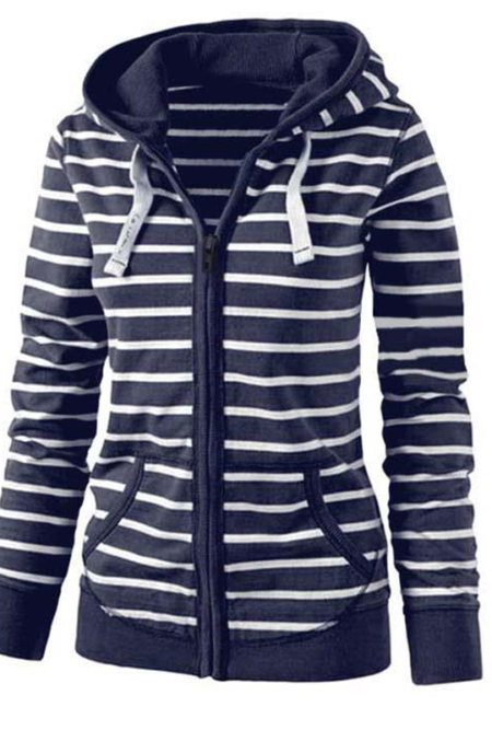 Striped Women Hoodies Sweatshirts Plus Size