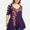 Plus Size Cut Embroidery Top  For Women - Image 2