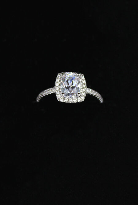 Women's  White Silver Filled Ring