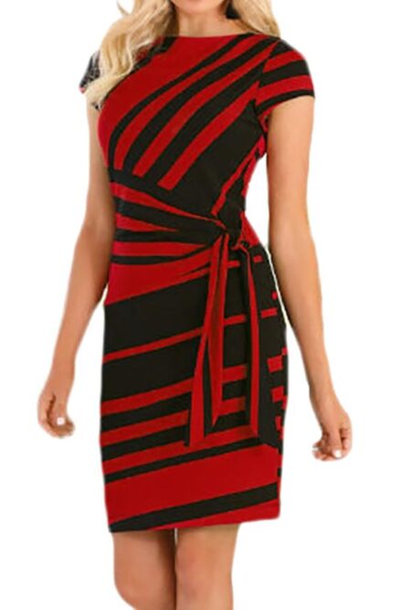 Knee Length Shift Dresses With Belt