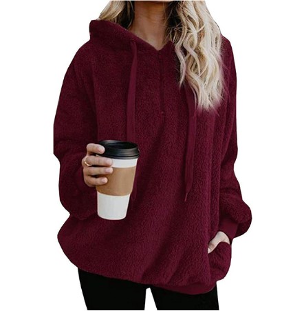Casual Warm Fleece Hooded Pullover - Fashion Design Store