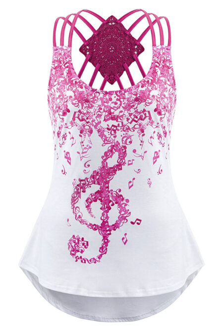 Musical Note Asymmetric Tank Top