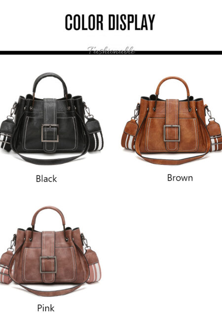 Retro Pu Leather  Large Capacity  Shoulder Bag