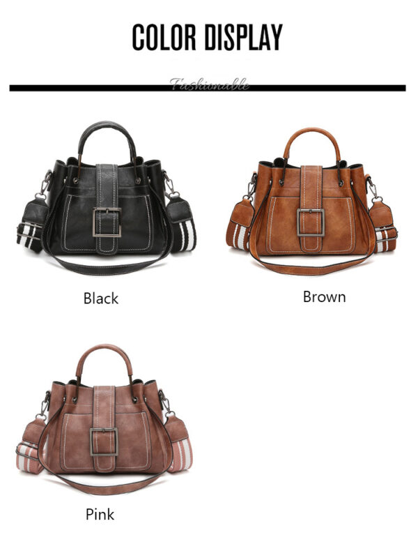 Retro Pu Leather  Large Capacity  Shoulder Bag - Image 2