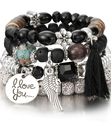 Vintage Bracelet Tassel Natural Stone Charms Wristband