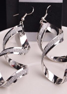 Twist Design Metal Earrings for Woman
