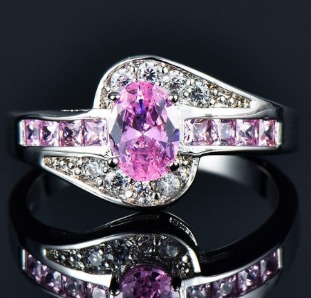 Crystal Female Oval Zircon Stone Ring