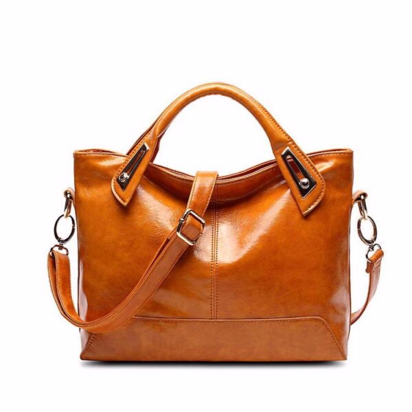 Women's Oil Wax Leather Designer Handbag - Image 3