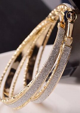 Daily Casual Gold Metal Circle Earrings