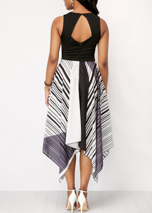 Sleeveless Cutout Back Asymmetric Hem Dress - Image 2