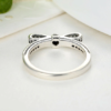925 Sterling Silver Sparkling Bow Knot Stackable Ring Micro Pave - Image 5