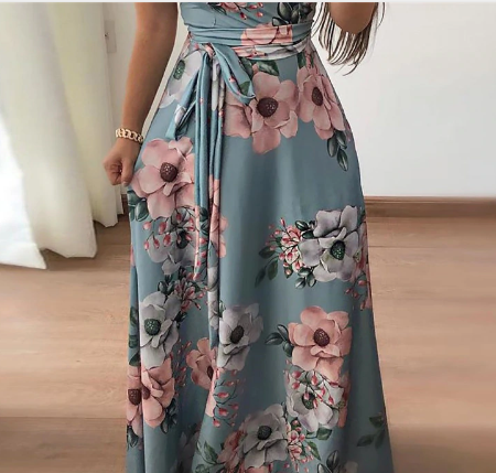 Boho Floral Print Maxi Dress