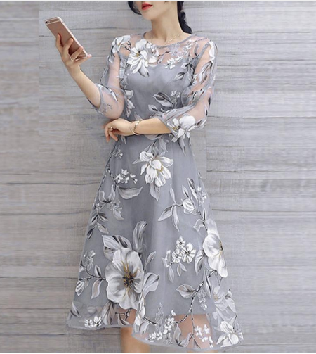 Floral Print Party Mini Dress