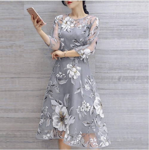 Floral Print Party Mini Dress - Fashion Design Store