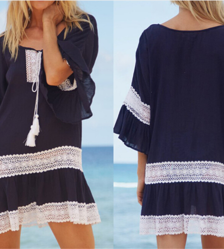Women Lace Patchwork Beach Dress