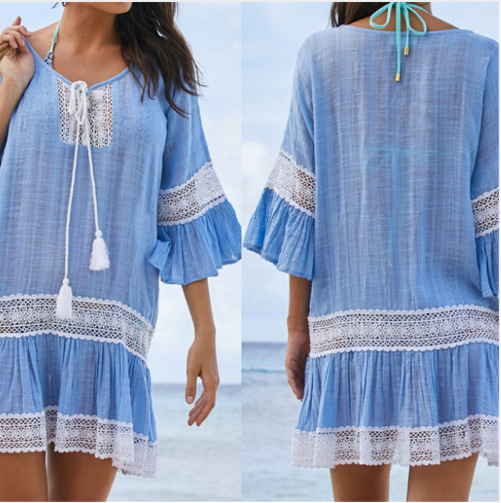 Women Lace Patchwork Beach Dress