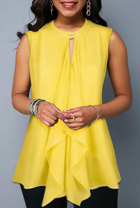 Gorgeous Front Ruffle Trim Tank Top