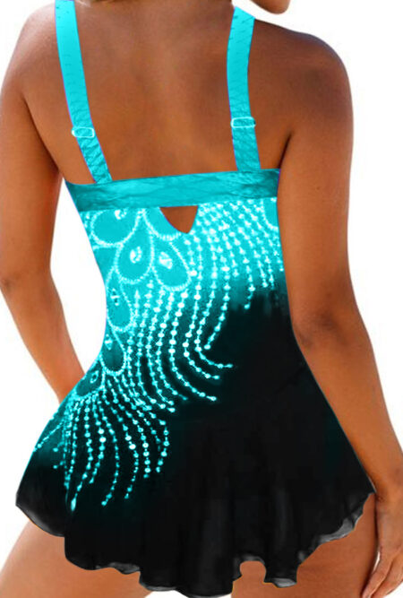 Stunning Spaghetti Strap Diamond  Print Swimwear
