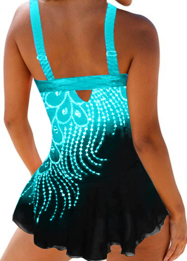 Stunning Spaghetti Strap Diamond  Print Swimwear - Image 2