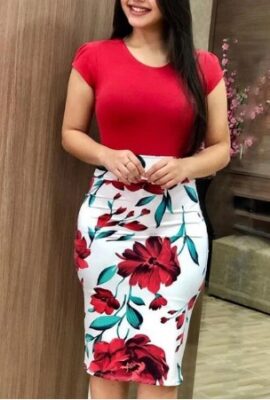 Stunning Printed  Midi Pencil Dress