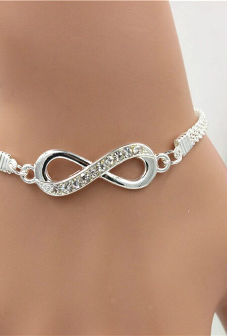 Beautiful Rhinestone Infinity Bracelet
