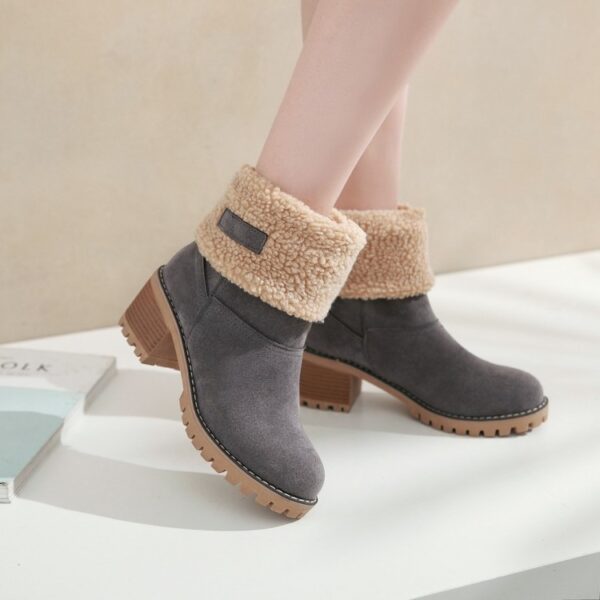 Awesome Ladies Winter Flock Warm Snow Boots - Image 6