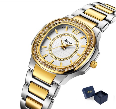 Luxury Brand Diamond Quartz Gold Wrist Watch For Ladies - Image 3