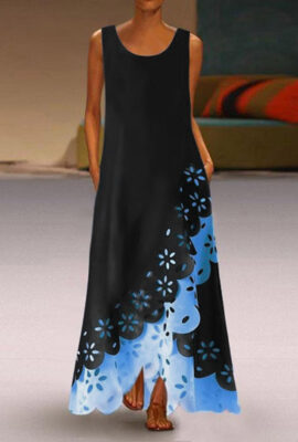 Captivating Sleeveless Roundneck Maxi Dress