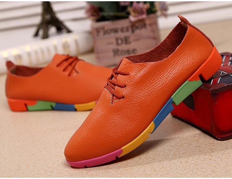Grand Breathable Genuine Leather Flat Woman Shoes