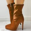 Gorgeous  Elastic Sock Stilletto Heel Boots - Image 4