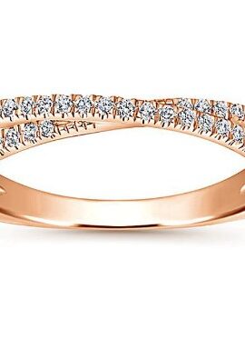 Exquisite Rose Gold  Twisting Wave Cubic Zircon Finger Ring