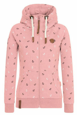 Elegant  Warm Printed Hooded Zipper Sweatshirt