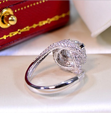 Dazzling 7mm AAAAA Zircon Cz 925 Sterling Silver Cross Ring