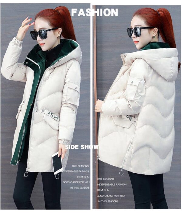 Exquisite Plus Size Cotton Padded  Long Parka Jacket - Image 3
