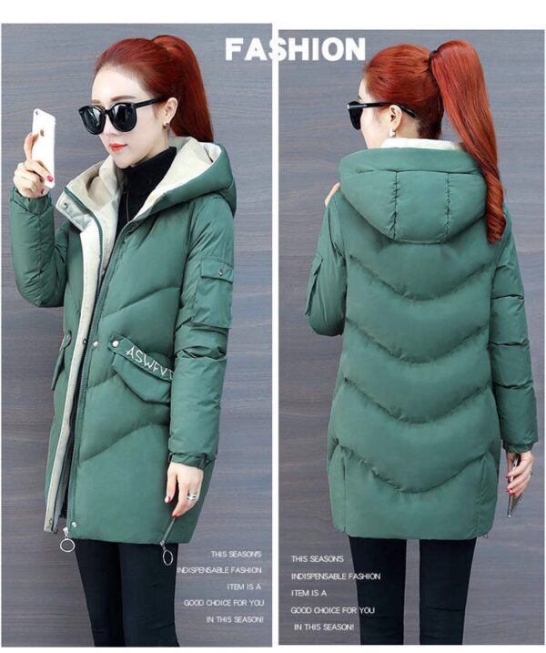 Exquisite Plus Size Cotton Padded  Long Parka Jacket - Image 2