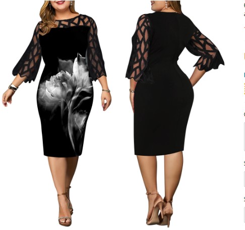 Trendy Transparent Knee Length Party Lace Dress - Fashion Design Store
