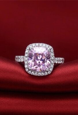 Stunning Sterling Silver, Engagement Ring in Gold, White, or Pink