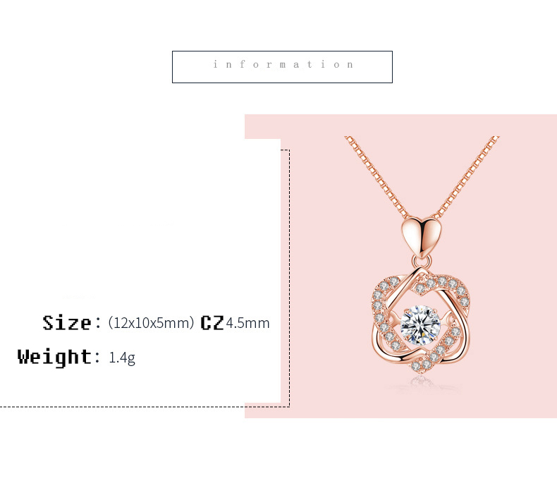 Romantic Double Heart Flower Pendant Necklace - Image 4