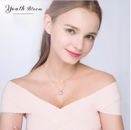 Romantic Double Heart Flower Pendant Necklace - Image 2