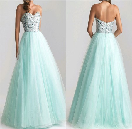 Pretty  Elegant Floor-length  Sequined  Prom Gown Dress