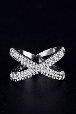 Dazzling  X Shape Fashion Wedding Band Eternity Ring