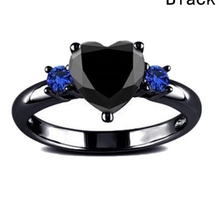 Enchanting New Design Heart Shaped  Black Ring