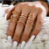 Wonderful  8pcs Bohemian Geometric Rings Set