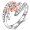 Gorgeous Sterling Silver Rose Flower Ring