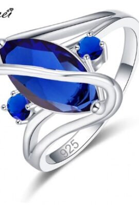 Marquise Cut Multicolor Cubic Zircon Silver 925 Ring