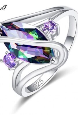 Marquise Cut Multicolor Cubic Zircon Silver 925 Ring