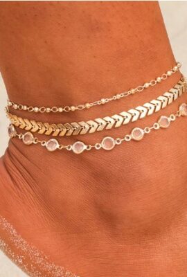 Stunning  Crystal Sequins Anklet Set